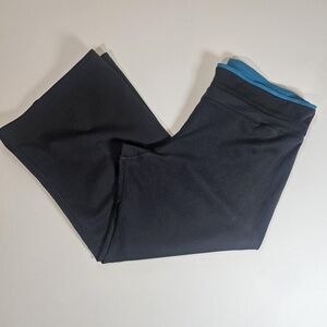 Adidas Leggings Womens Medium Black Wide Leg‎ Moisture Wicking Athletic Pants